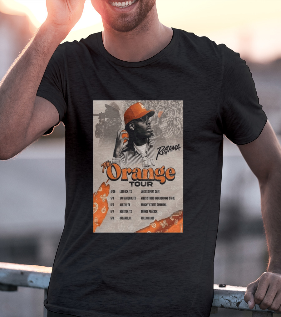 RoSama The Orange Tour 2026 Houston Concert The Bronze Peacock May 7 T-Shirt