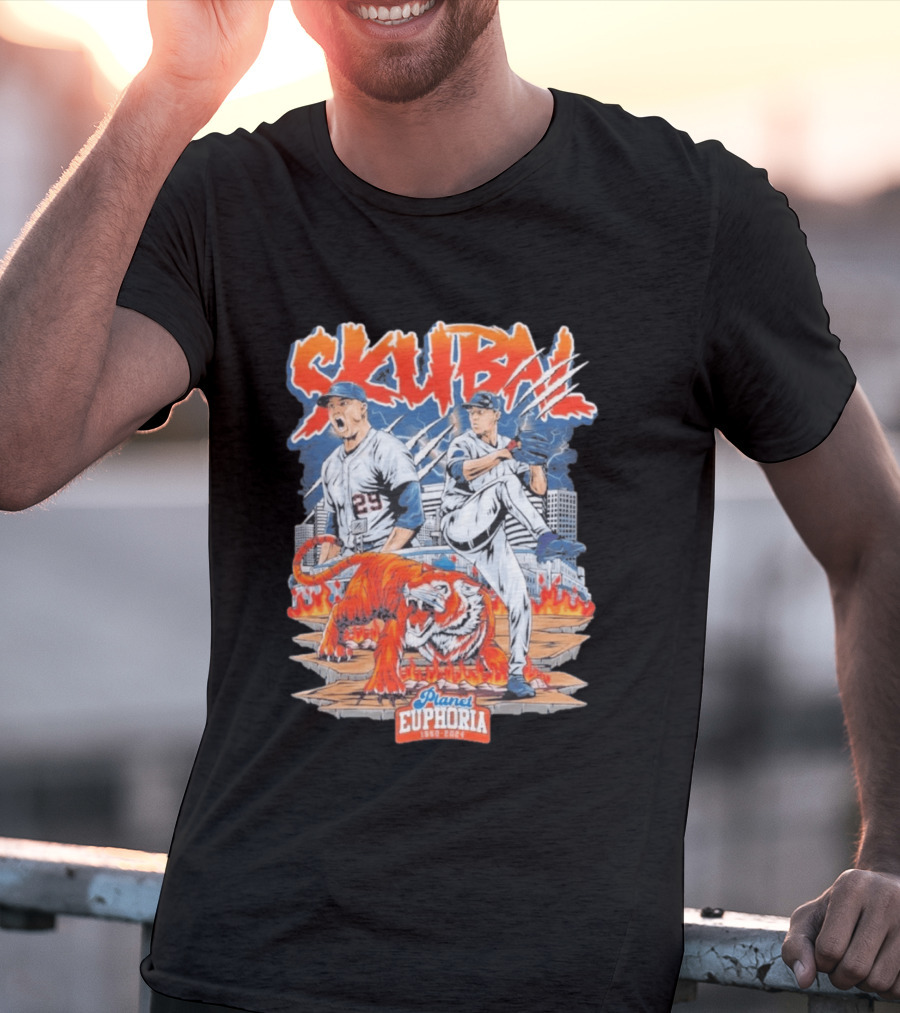 Skubal Tiger's Rage Baseball Planet Euphoria 25 T-Shirt