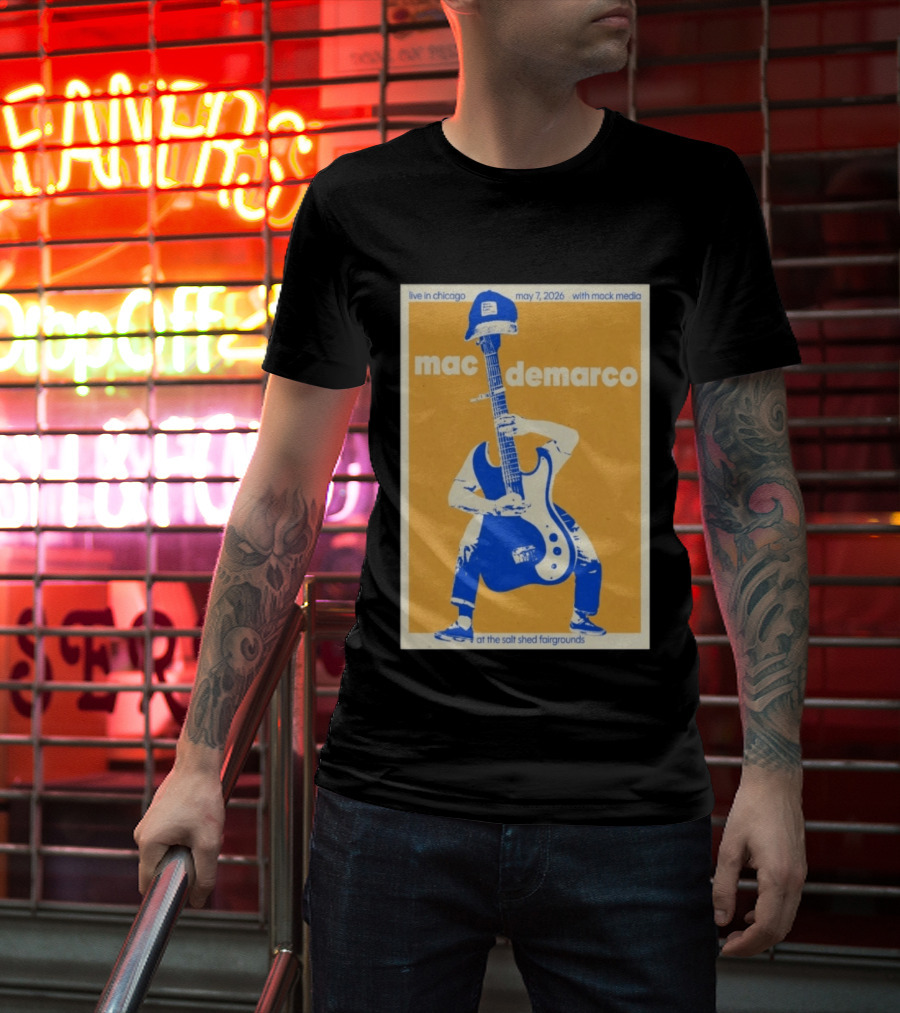 Live In Chicago Mac DeMarco May 7 2026 At The Salt Shed Fairgrounds With Mock Media T-Shirt