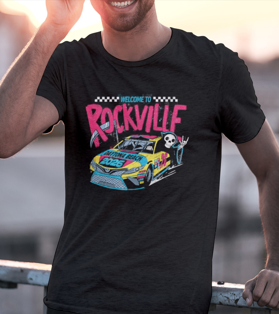 Welcome To Rockville 2026 Daytona Beach Florida Racing Car Devil Horn T-Shirt