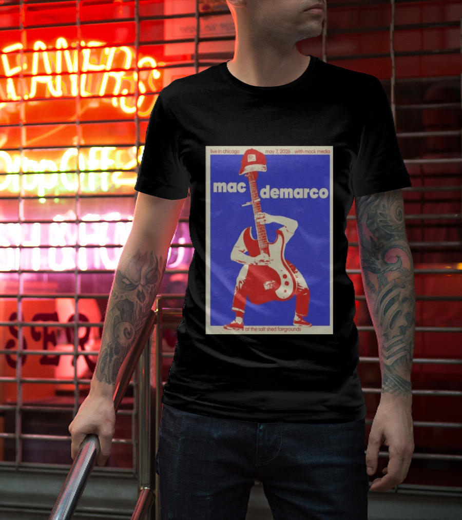 Mac Demarco Live In Chicago May 7 2026 The Salt Shed Fairgrounds With Mock Media T-Shirt