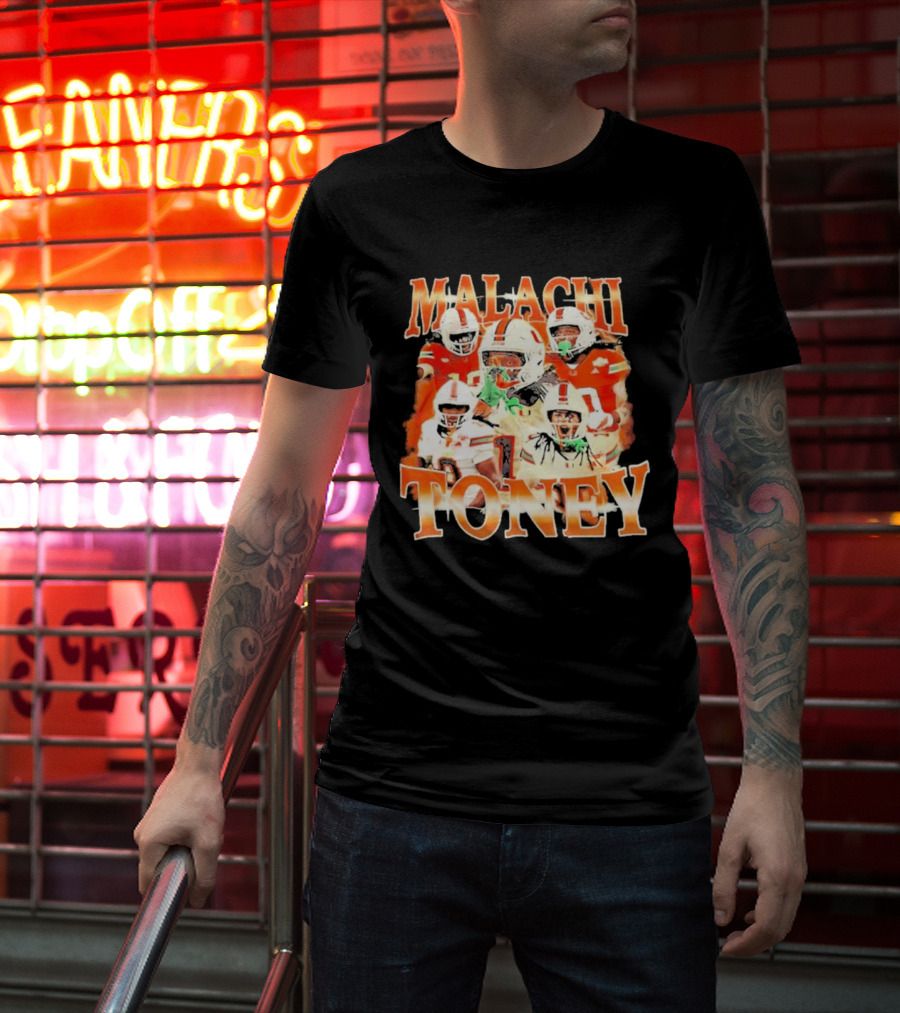Malachi Toney Miami Hurricanes Football Collage T-Shirt