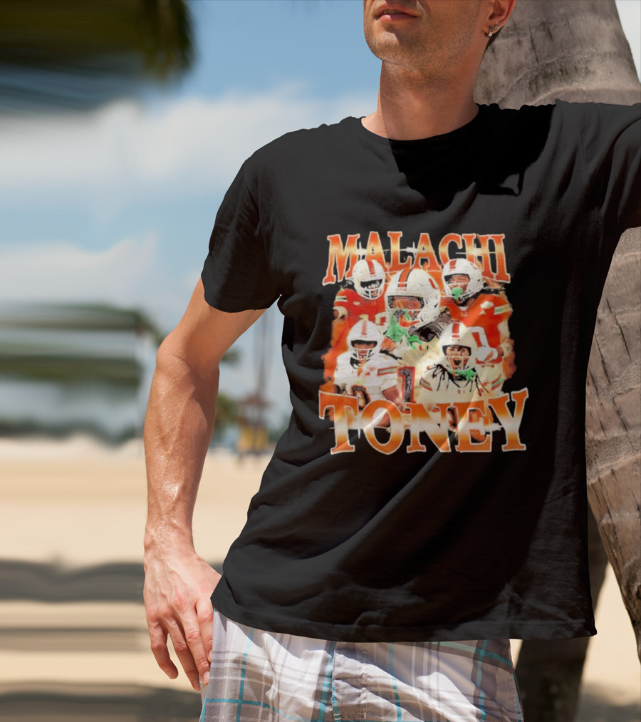 Malachi Toney Miami Hurricanes Football Collage T-Shirt