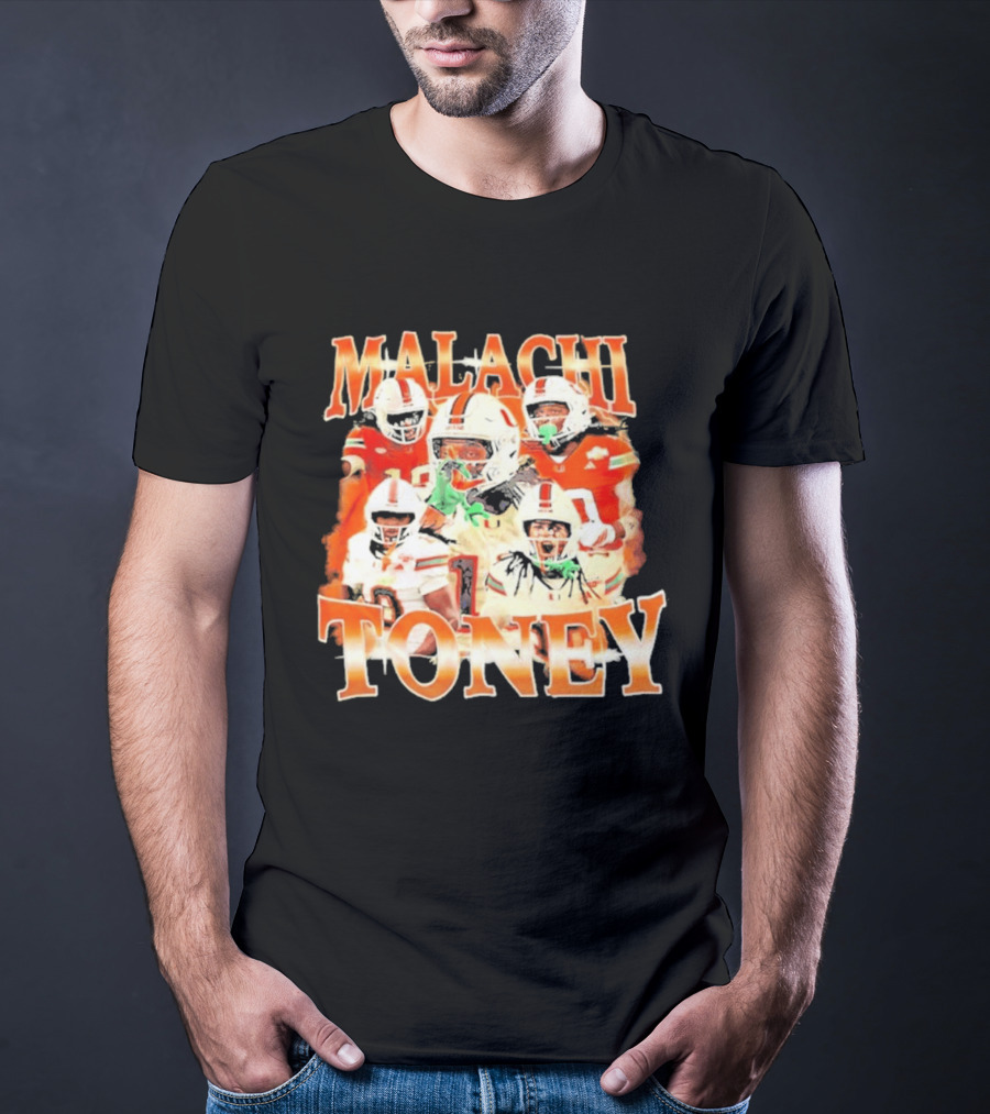 Malachi Toney Miami Hurricanes Football Collage T-Shirt