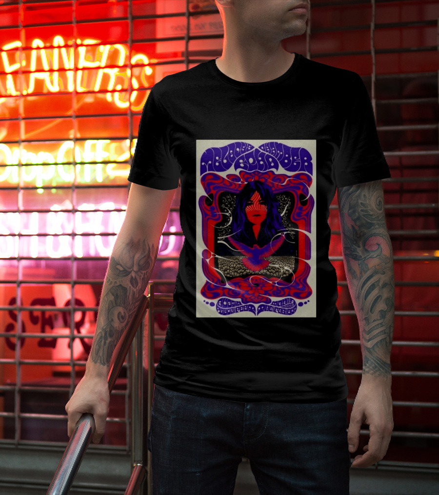 Melody's Echo Chamber Austin Psych Fest 2026 May 9 Austin TX Psychedelic Art Red Purple Woman Bird T-Shirt