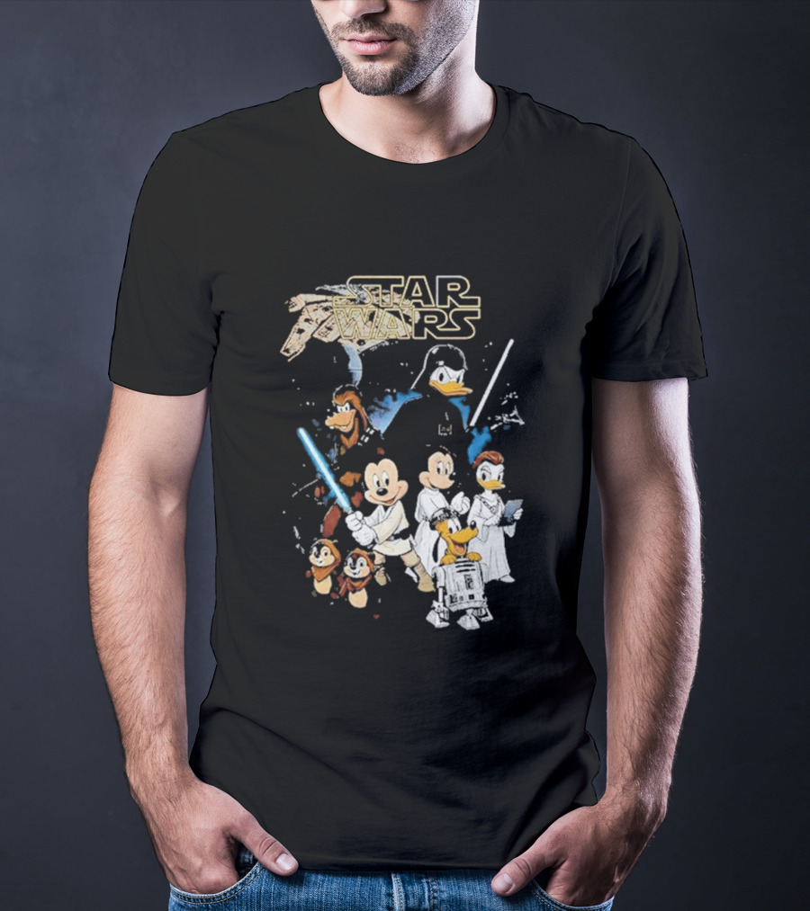 Star Wars Disney Mickey And Friends Sci Fi Cartoon Characters T-Shirt