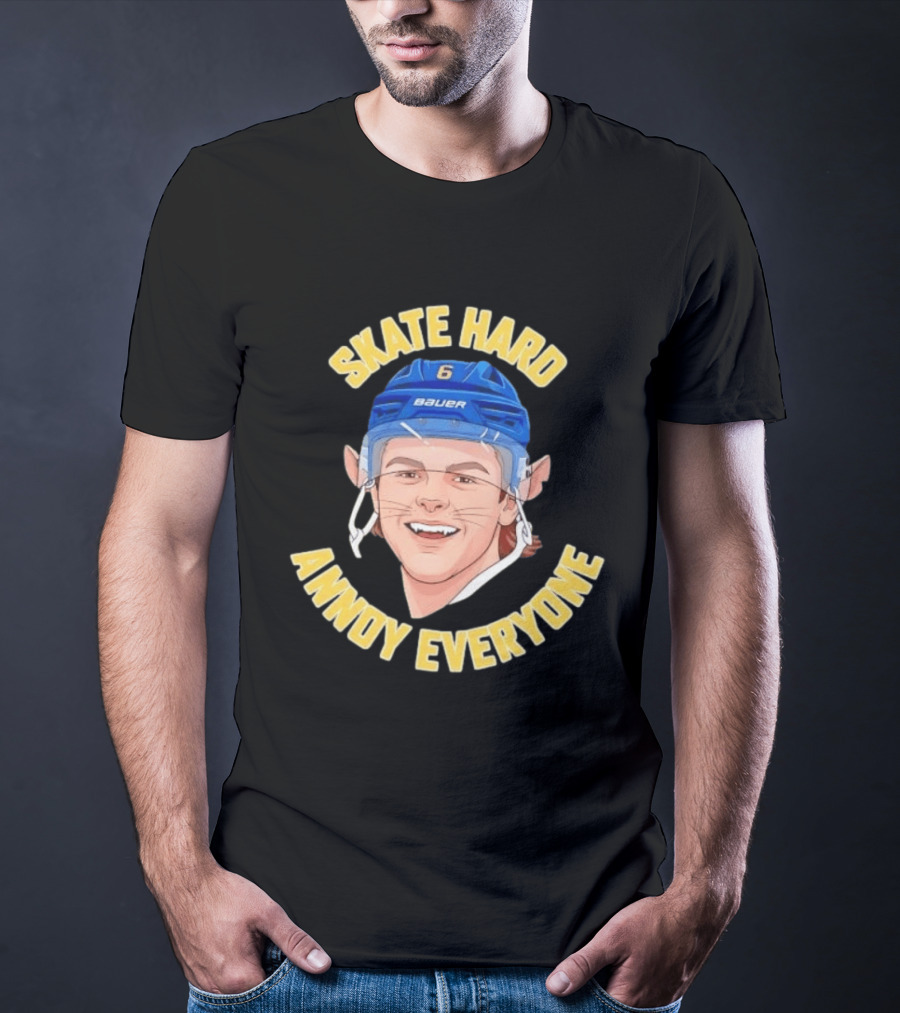 Zach Benson Skate Hard Annoy Everyone Sabres Bauer Helmet T-Shirt