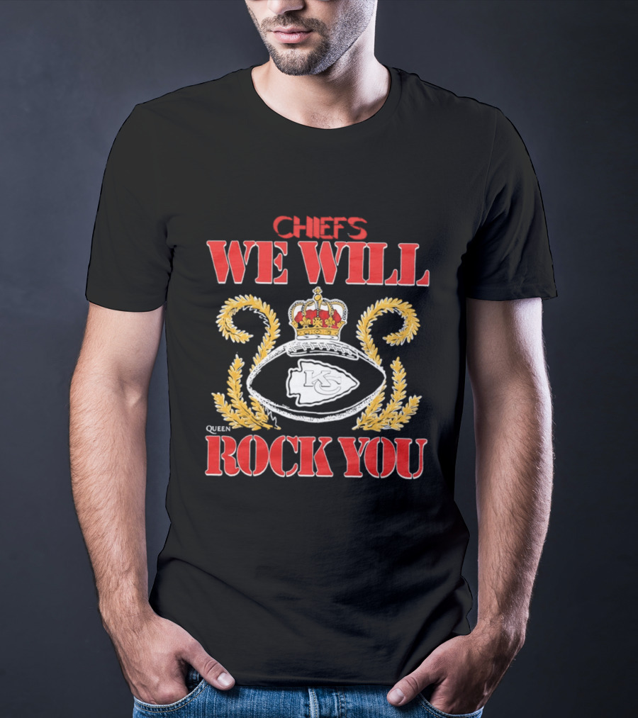 Chiefs We Will Rock You Queen Football Crown T-Shirt