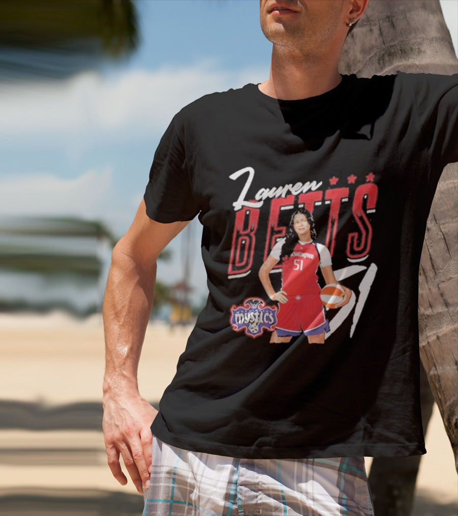 Lauren Betts 51 Washington Mystics WNBA Player T-Shirt