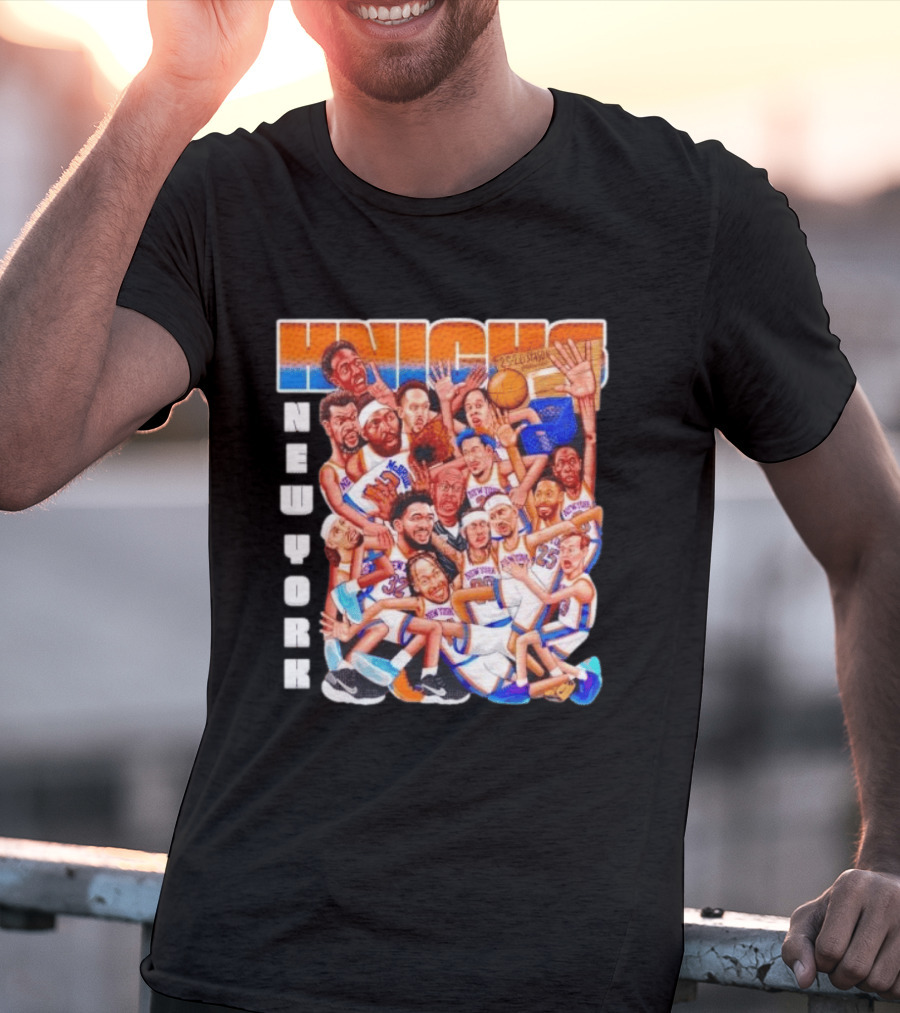 New York Knicks 2026 Season Players Caricature Basketball Team T-Shirt