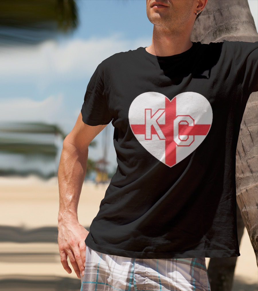 England Kansas City KC Heart Cross T-Shirt