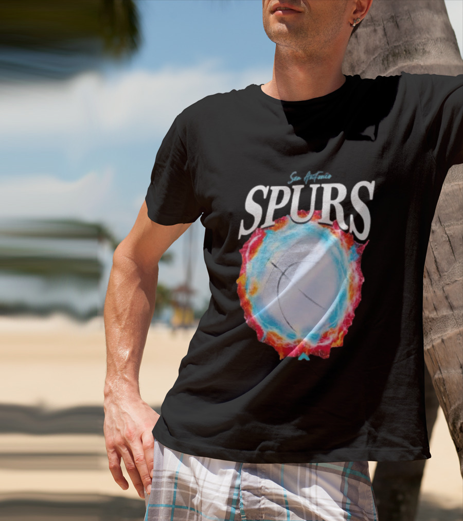San Antonio Spurs Basketball Fire Ice Burst T-Shirt