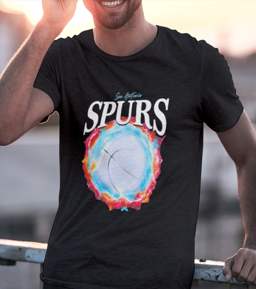 San Antonio Spurs Basketball Fire Ice Burst T-Shirt