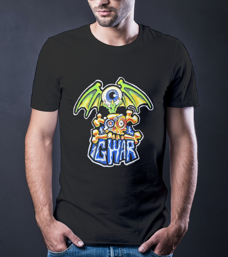 GWAR Flying Eyeball Skull Punk Rock Band Winged Monster T-Shirt