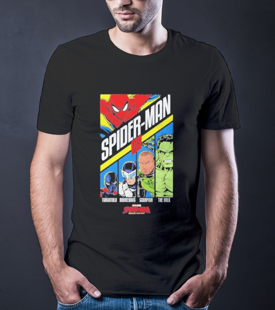 Spider Man VS Tarantula Boomerang Scorpion The Hulk Marvel Superheroes Showdown T-Shirt
