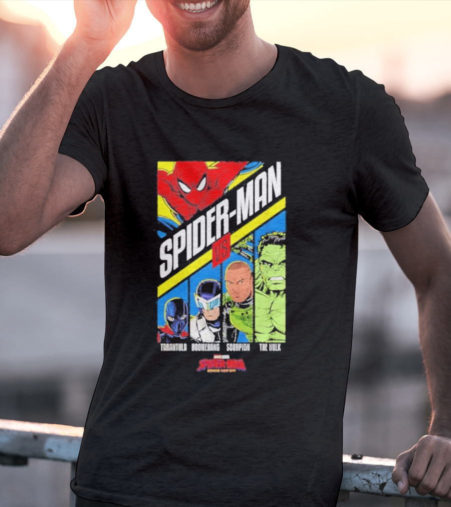 Spider Man VS Tarantula Boomerang Scorpion The Hulk Marvel Superheroes Showdown T-Shirt