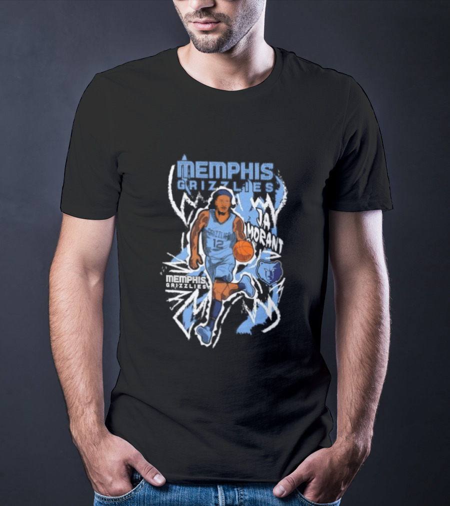 Ja Morant Memphis Grizzlies 12 NBA Chalked Up Dribble T-Shirt