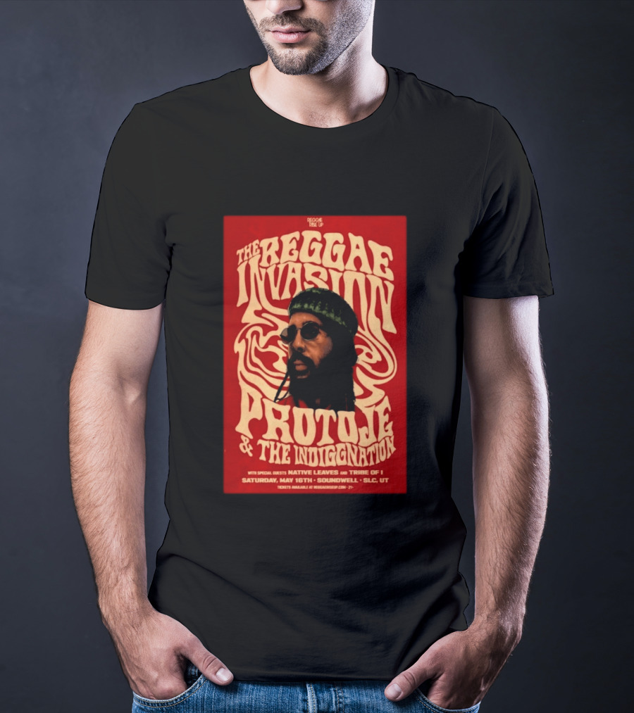 The Reggae Invasion PROTOJE & The Indiggnation Soundwell Salt Lake City May 16 2026 T-Shirt