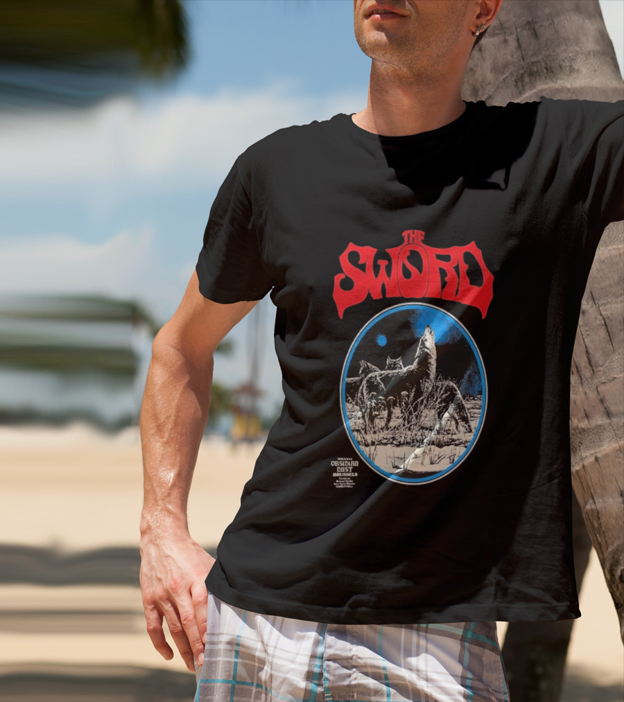 The Sword Brussels Belgium May 17 2026 Wolf Howling At Moon T-Shirt