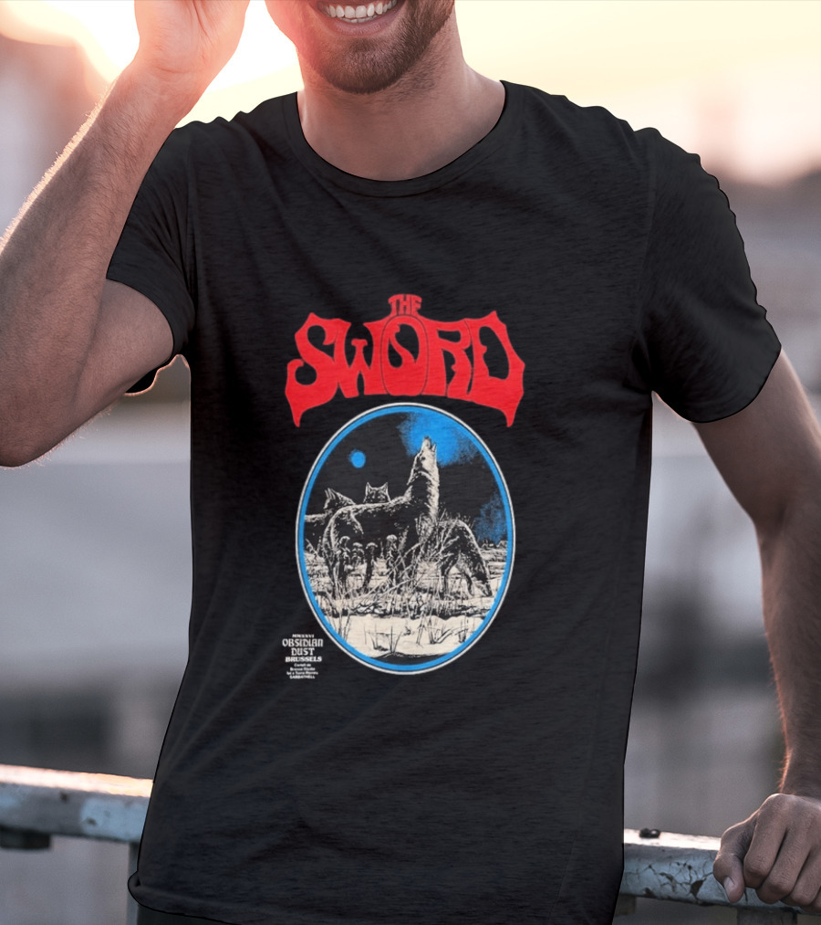 The Sword Brussels Belgium May 17 2026 Wolf Howling At Moon T-Shirt