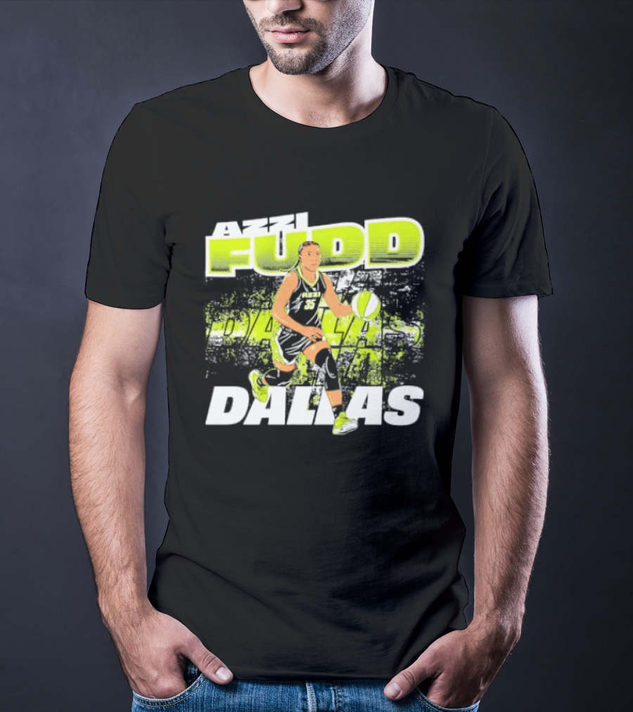 Azzi Fudd Dallas Wings WNBA Dribble Action T-Shirt