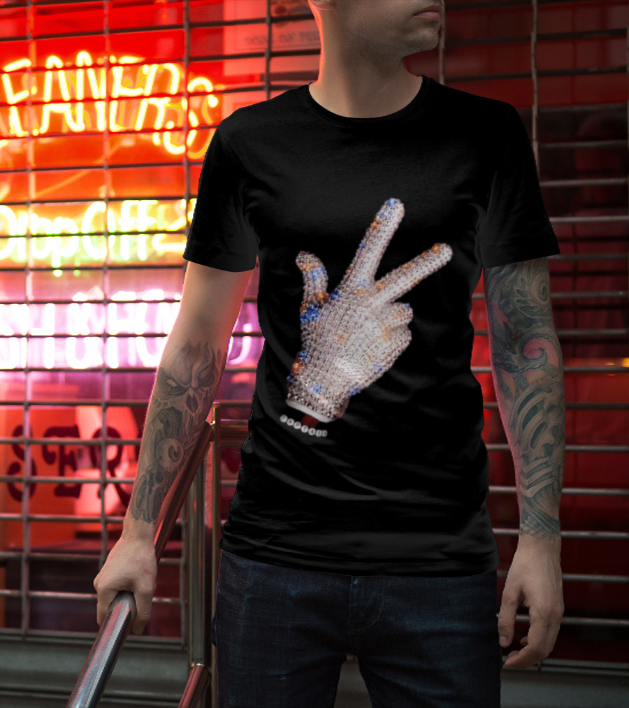 Captain Iceman New York Knicks Drake Iceman Sequined Glove Hand Gesture T-Shirt