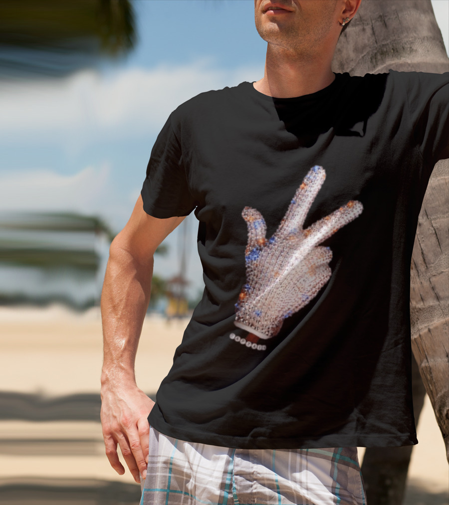 Captain Iceman New York Knicks Drake Iceman Sequined Glove Hand Gesture T-Shirt
