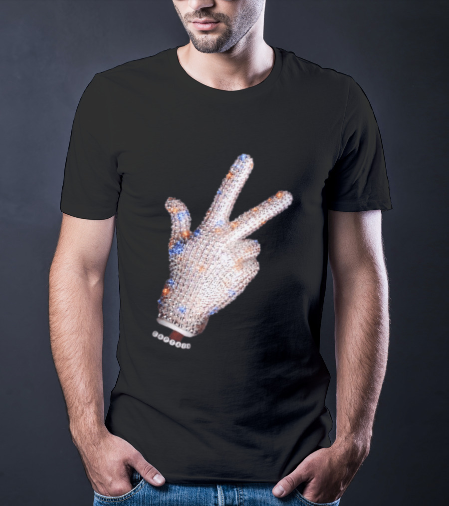Captain Iceman New York Knicks Drake Iceman Sequined Glove Hand Gesture T-Shirt