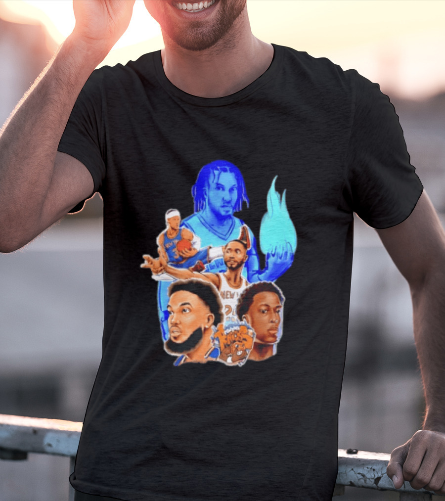 Knicks Jalen Brunson OG Anunoby Mikal Bridges Karl Anthony Towns Basketball T-Shirt