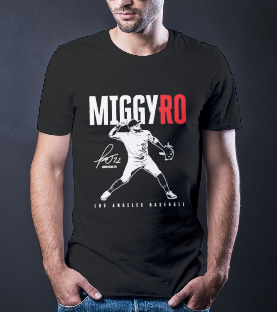 Miguel Rojas 72 Los Angeles Baseball MiggyRo Player Signature T-Shirt