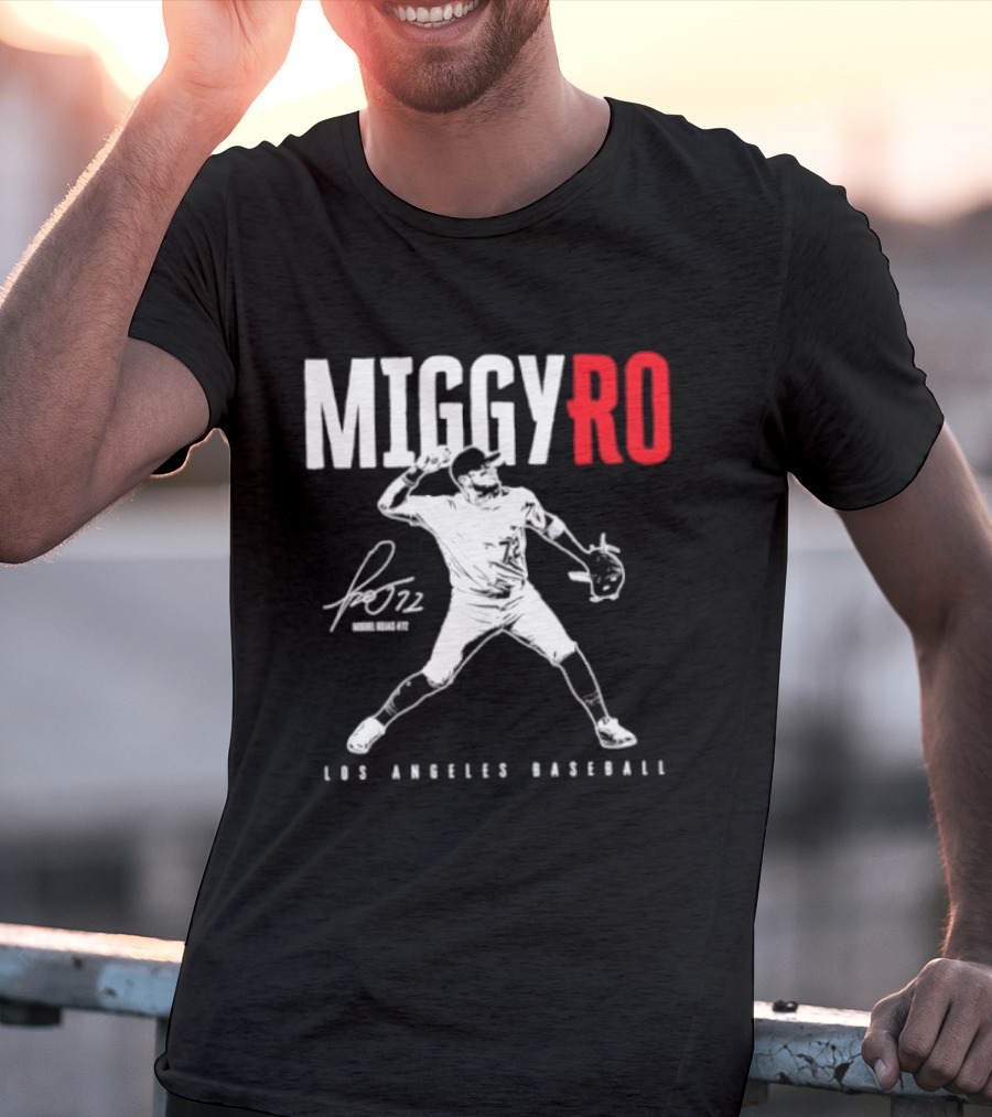 Miguel Rojas 72 Los Angeles Baseball MiggyRo Player Signature T-Shirt