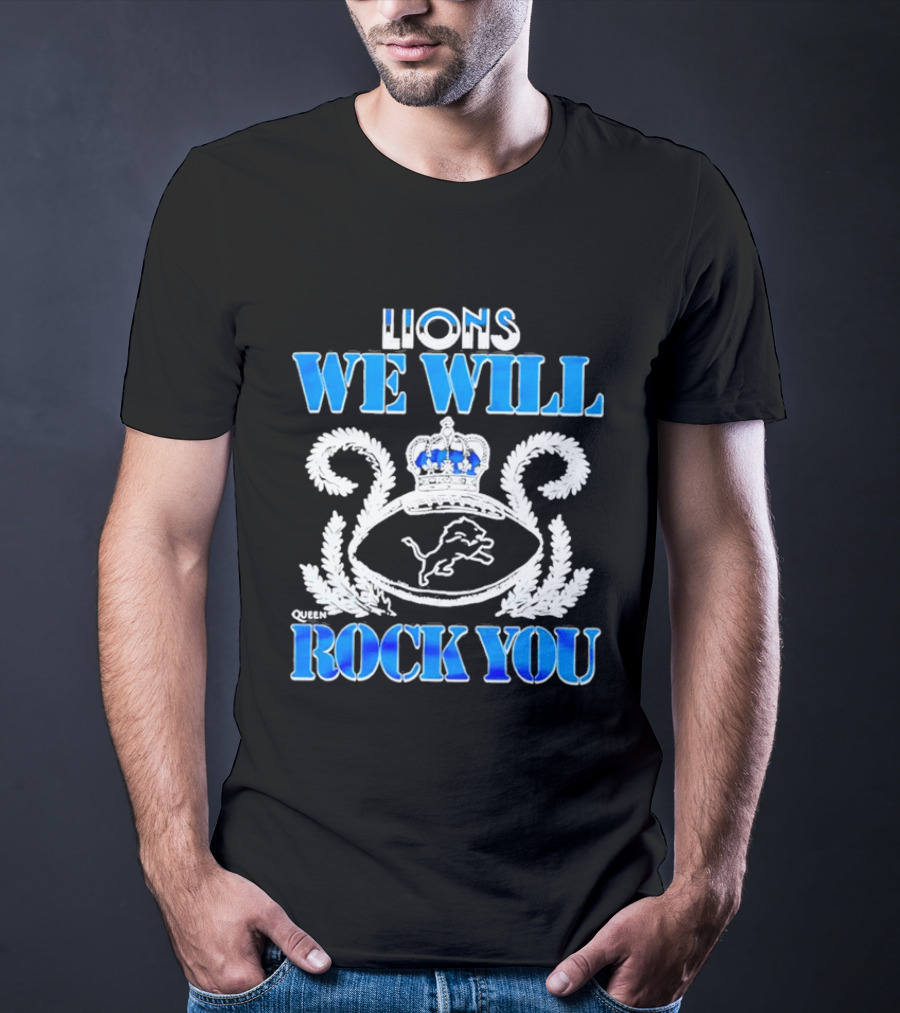 Detroit Lions We Will Rock You Queen Homage 2026 Tri Blend T-Shirt