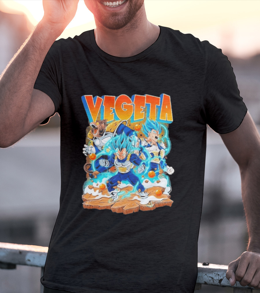 Vegeta Super Saiyan Blue Power Dragon Ball Glorious Combat Scene T-Shirt