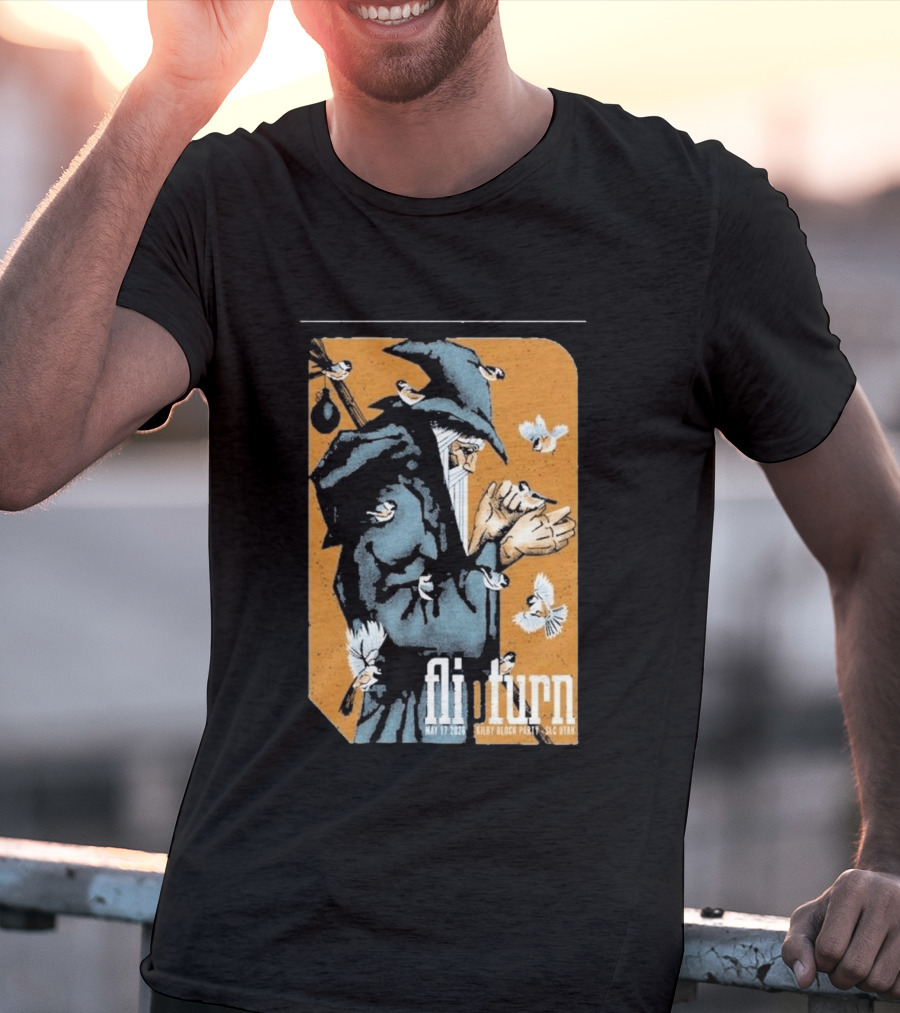 Flipturn Kilby Block Party May 17 2026 Salt Lake City Utah Wizard With Birds T-Shirt