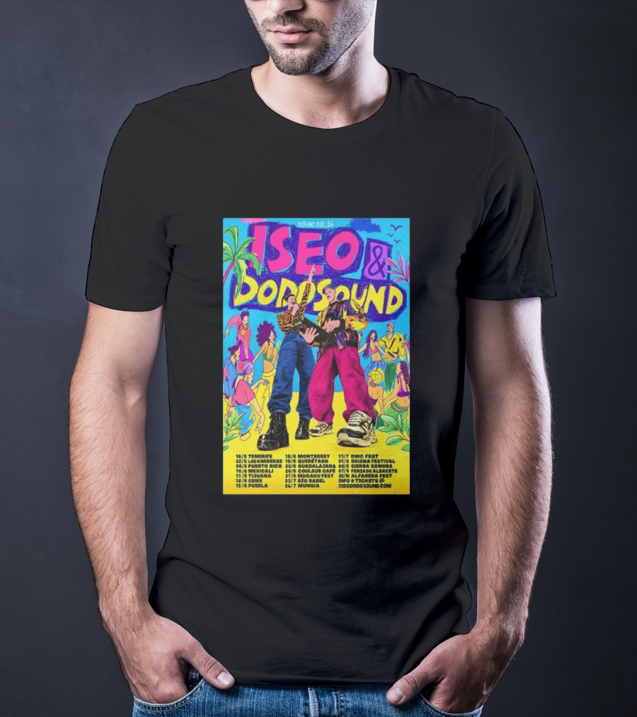 Iseo Dodosound Verano Tour 2026 Tenerife Guadalajara Zaragoza Fiesta T-Shirt