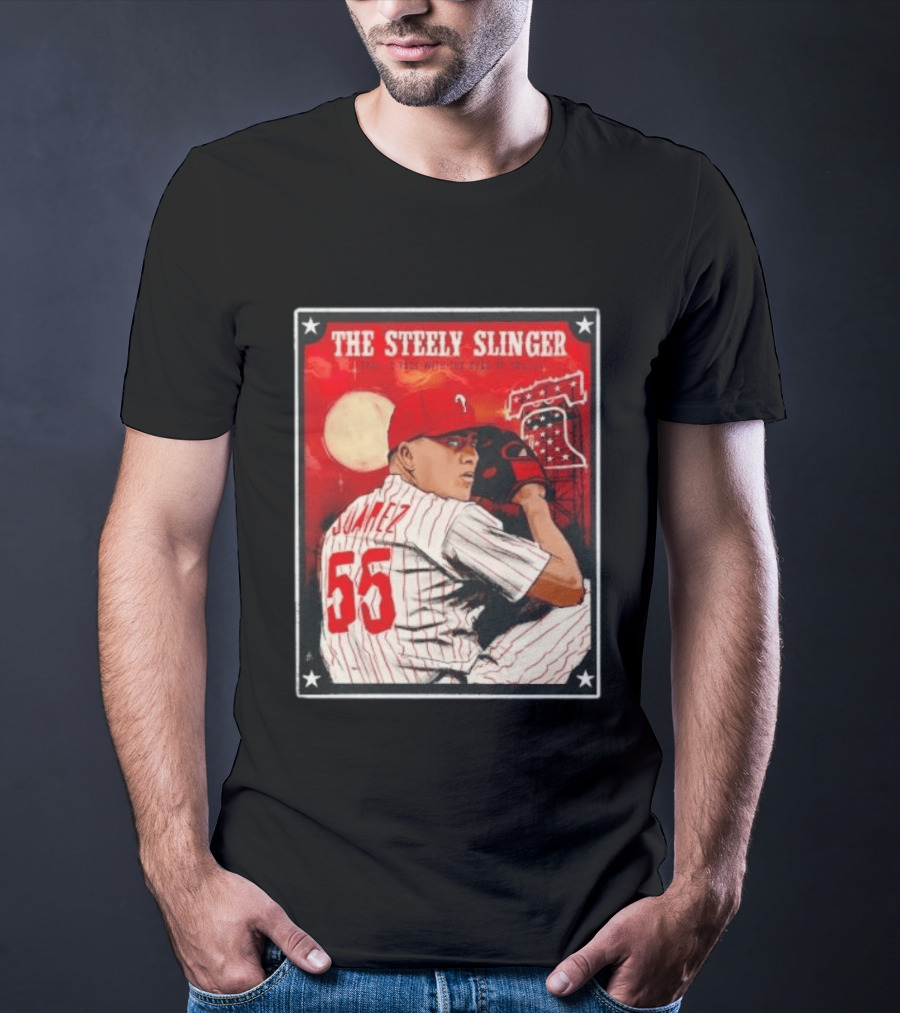 Philadelphia Phillies Ranger Suarez Steely Slinger 55 Baseball T-Shirt