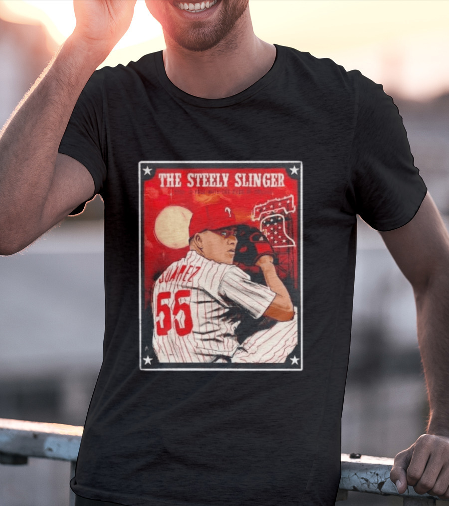 Philadelphia Phillies Ranger Suarez Steely Slinger 55 Baseball T-Shirt