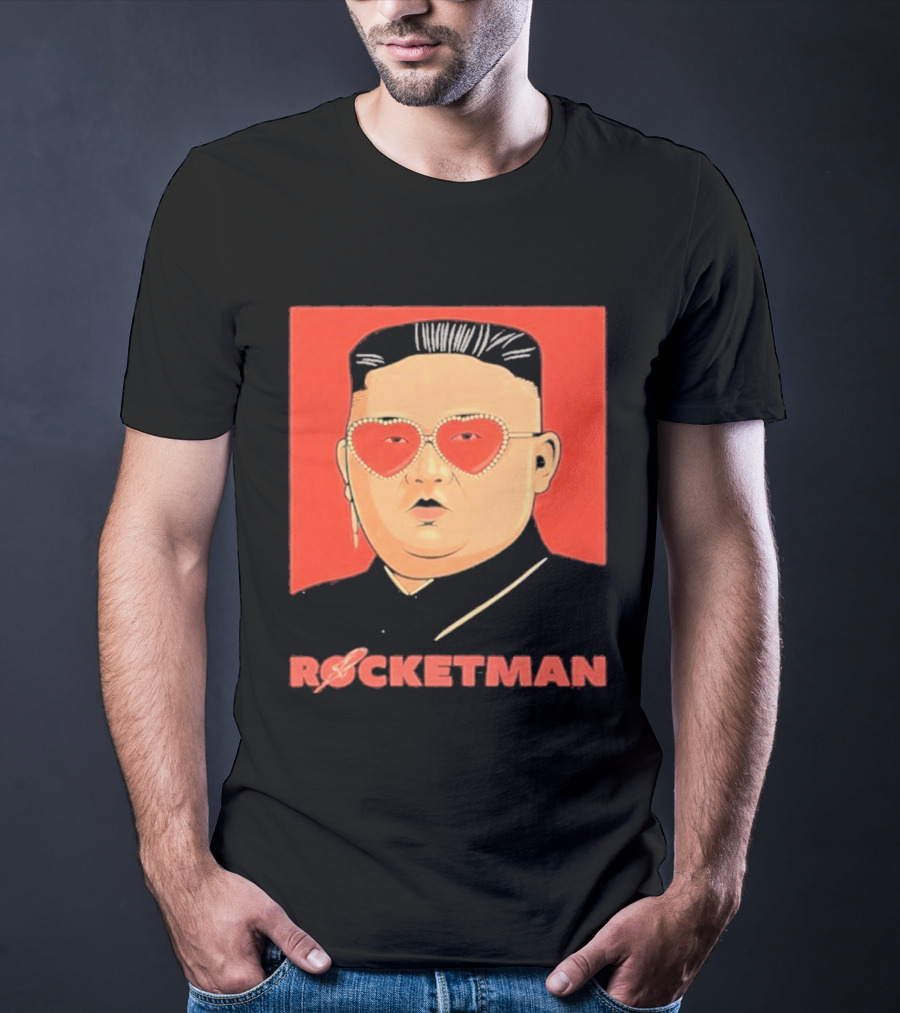 Kim Jong Un Heart Sunglasses Rocketman Meme T-Shirt