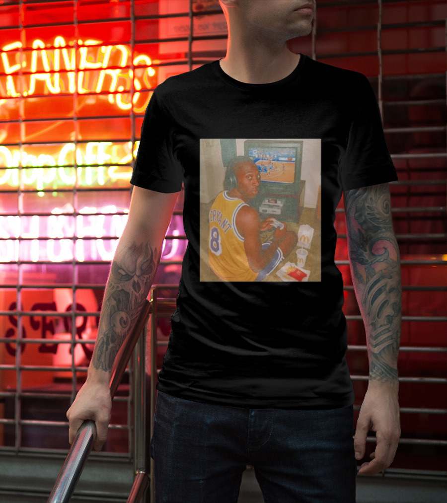 Kobe Bryant Number 8 Playing Retro NBA Video Game McDonald's Meal T-Shirt