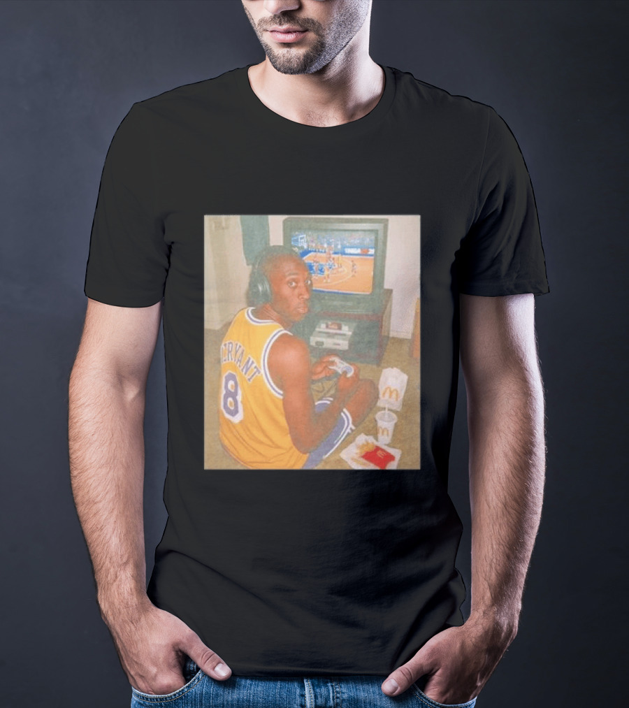 Kobe Bryant Number 8 Playing Retro NBA Video Game McDonald's Meal T-Shirt