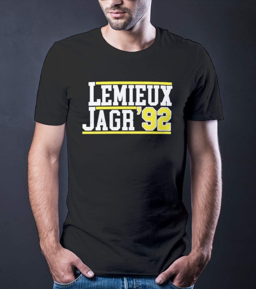 Lemieux Jagr '92 Retro Sports Memorabilia T-Shirt