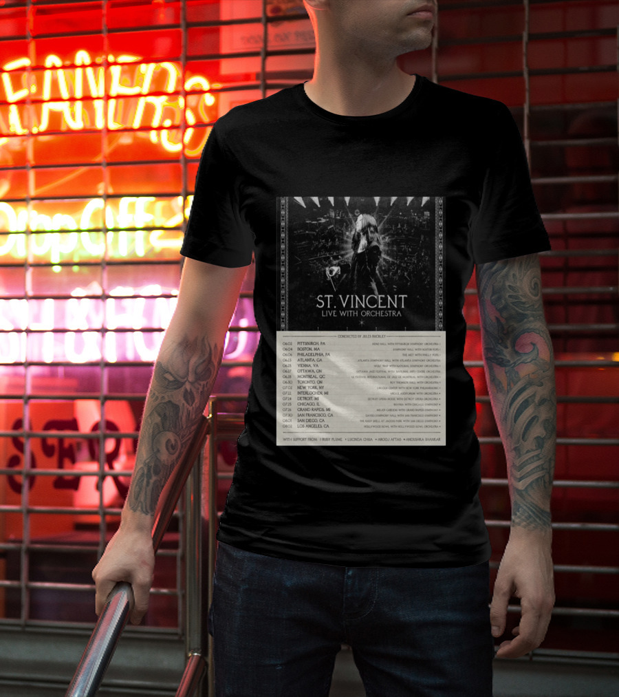 St Vincent Live With Orchestra 2026 Tour Conducted By Jules Buckley Dates And Locations T-Shirt