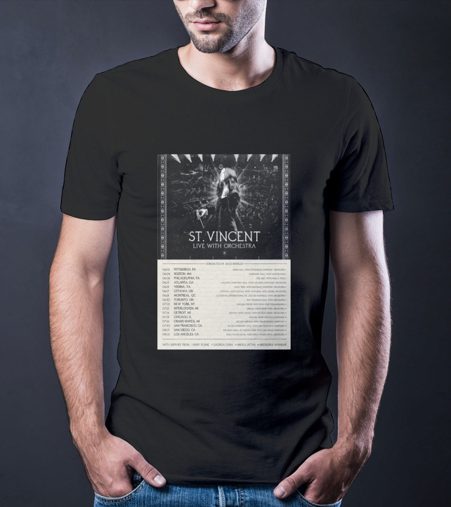 St Vincent Live With Orchestra 2026 Tour Conducted By Jules Buckley Dates And Locations T-Shirt