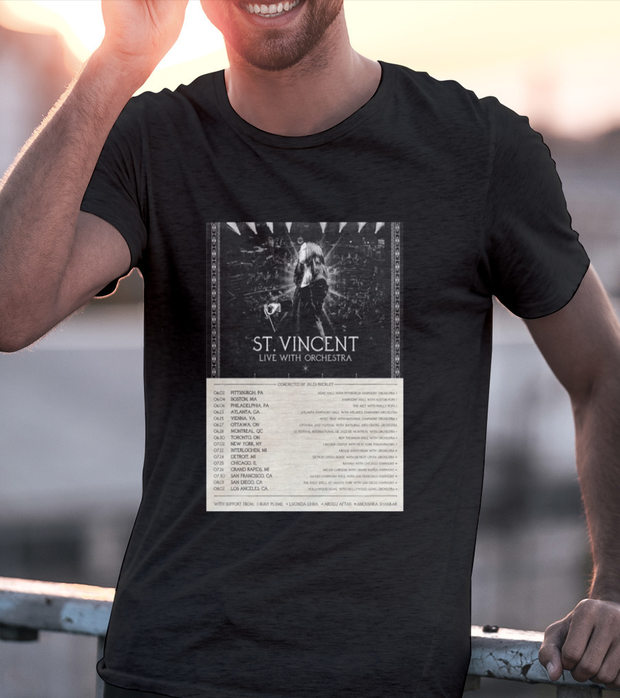 St Vincent Live With Orchestra 2026 Tour Conducted By Jules Buckley Dates And Locations T-Shirt