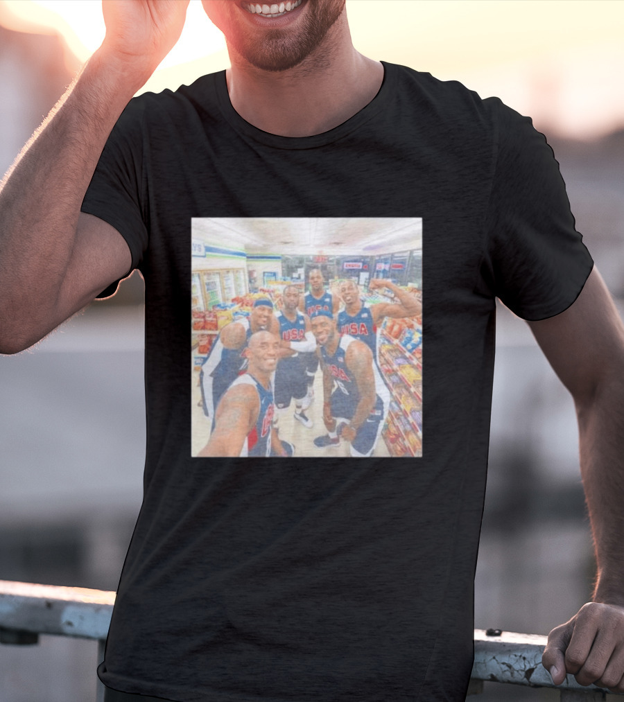 Team USA Basketball Players Selfie Grocery Store Team Spirit T-Shirt