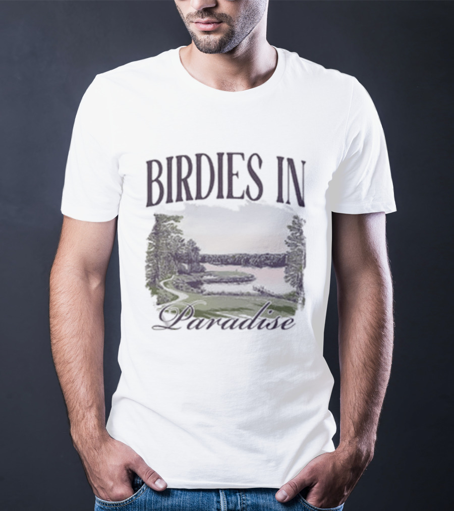 Birdies In Paradise Lake Pocket T-Shirt