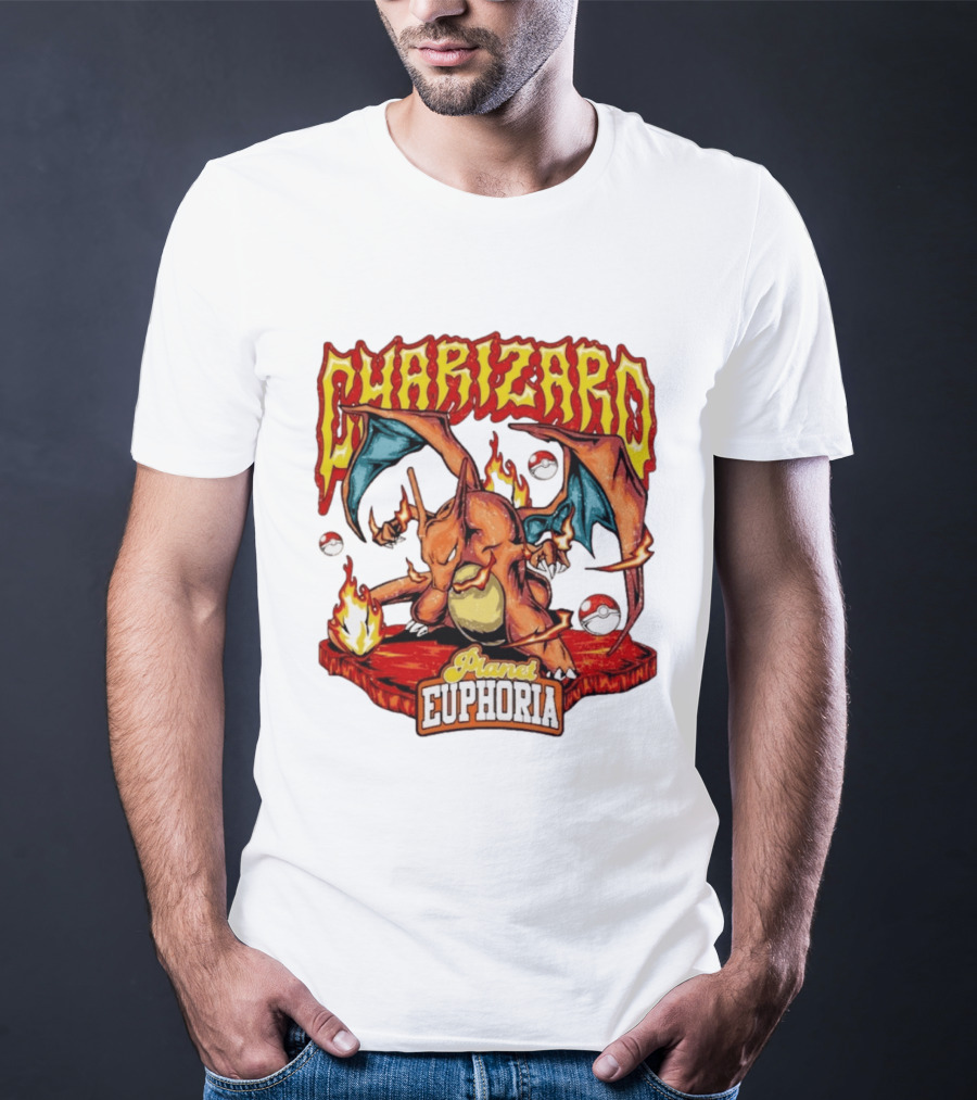 Charizard Flame Dragon Planet Euphoria Iconic Pokémon Battle T-Shirt