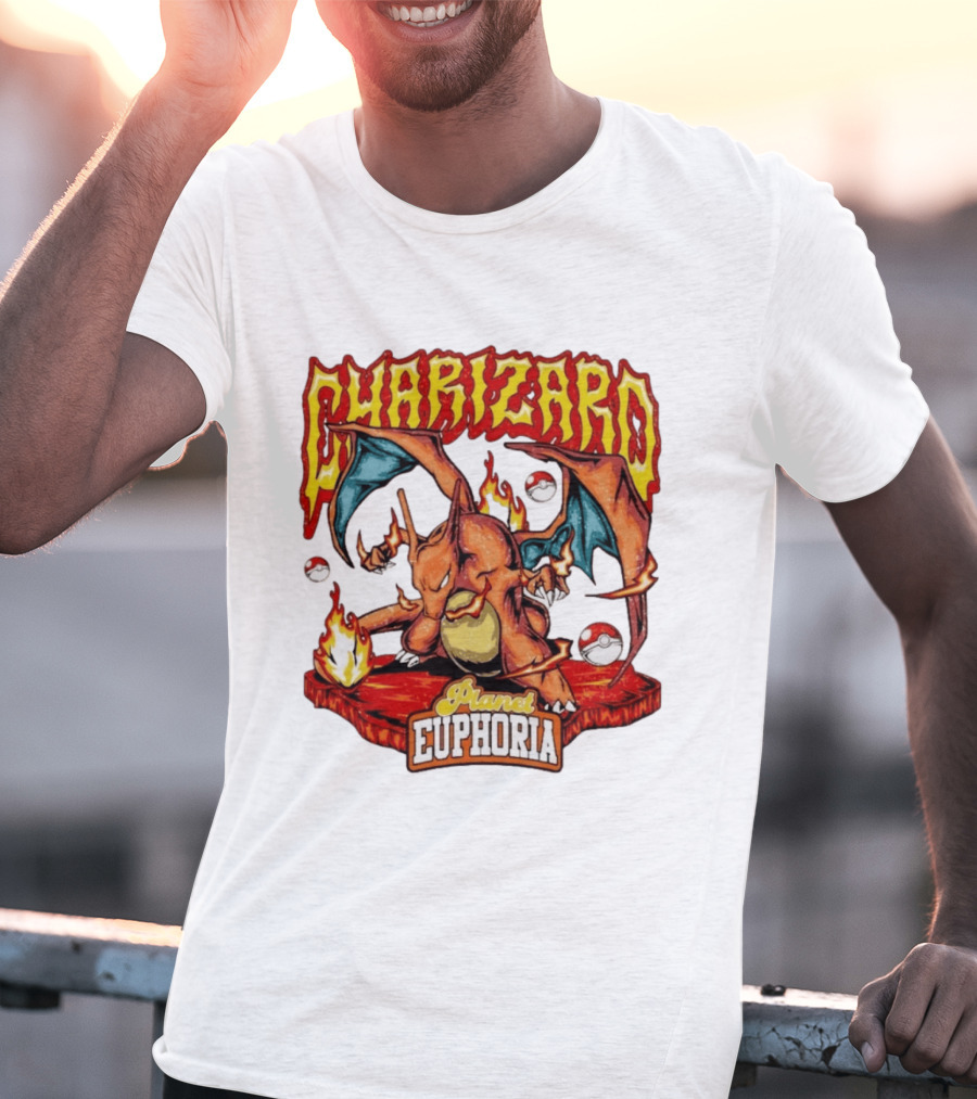Charizard Flame Dragon Planet Euphoria Iconic Pokémon Battle T-Shirt
