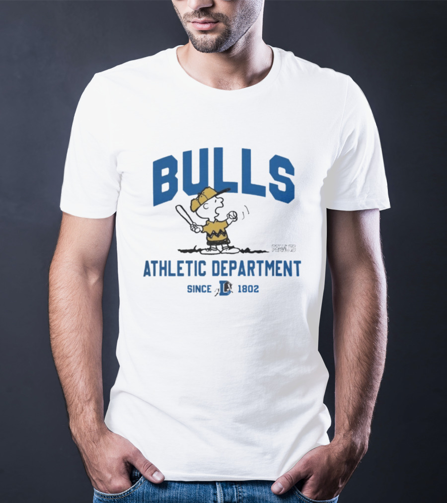 Bulls Athletic Department Peanuts Charlie Batting Since 1802 T-Shirt