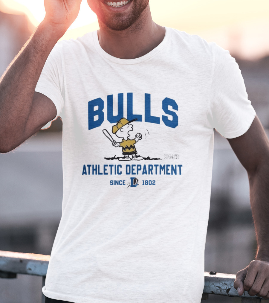 Bulls Athletic Department Peanuts Charlie Batting Since 1802 T-Shirt